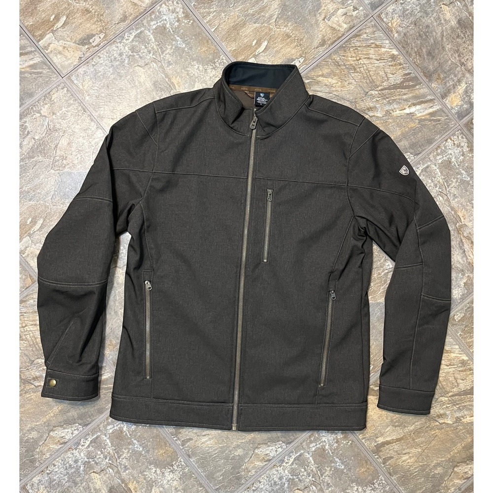Kuhl Impakt Jacket Mens Large Brown Softshell Fleece Lined Full Zip